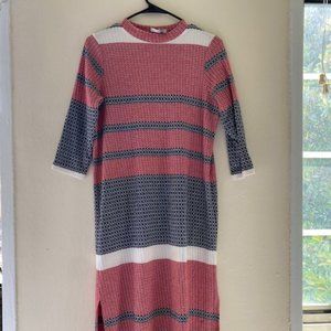 ASOS - M - Striped Turtleneck Sweater Dress with Quarter Sleeve